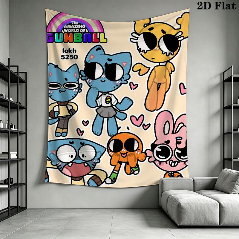 The Amazing World of Gumball Pattern Home Decor Tapestry, Wall Hanging, Decorative RV Wall Cloth.MGT0918343
