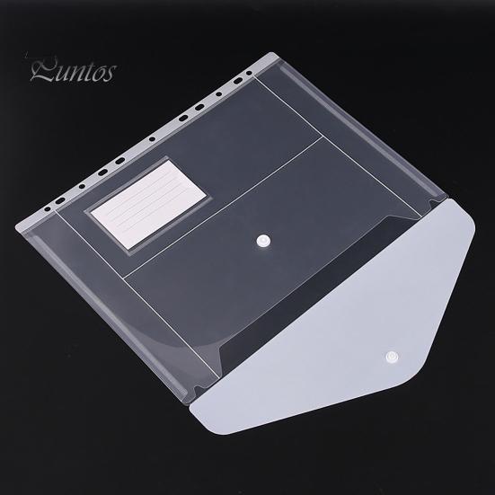File Pockets 11 Hole Expandable Binder Folders for 2/3/4 Ring Document Pouch, Plastic Envelopes Macaron Color Bags Pocket with Snap Button &