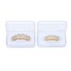 Nuovo Set Grillz Micro-Incassato Non Convenzionale con Diamanti in Zircone Completo Zanne di Vampiro Hip Hop Personalizzato Denti d'Oro Grillz Gioielli per il Corpo