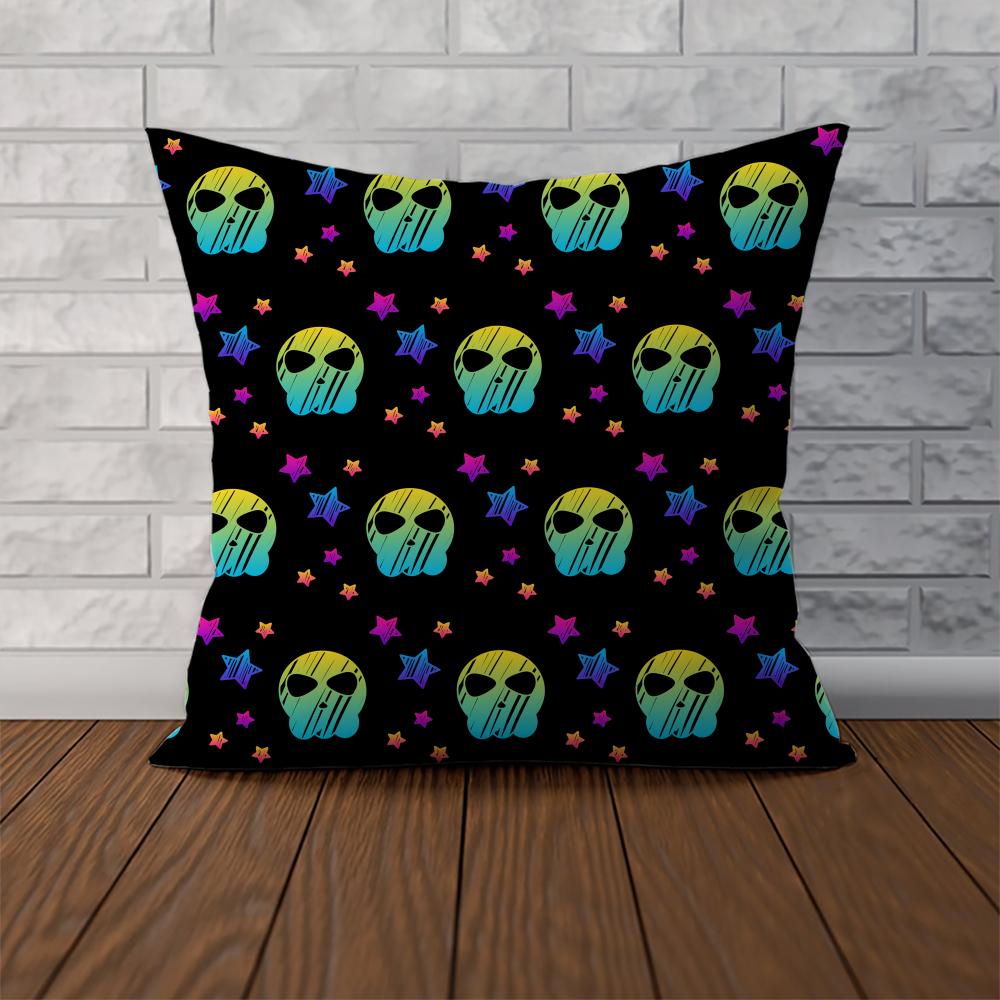 Neon Ghost Pillow Case For Car Sofa Decorative Home Doublesided Print Plush Square Throw Pillow Cushion Cover
