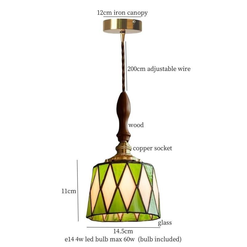 IWHD Japanese Vintage LED Pendant Light Fixtures Living Room Bedroom Cafe Loft Decor Kitchen Copper Colorful Glass Hanging Lamps