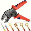 SN-58B Pro Red & Blue - Handheld Crimping Pliers - Heavy-Duty Electrical Outlet Crimper with Ergonomic Red/Blue Handles - Precision Crimping