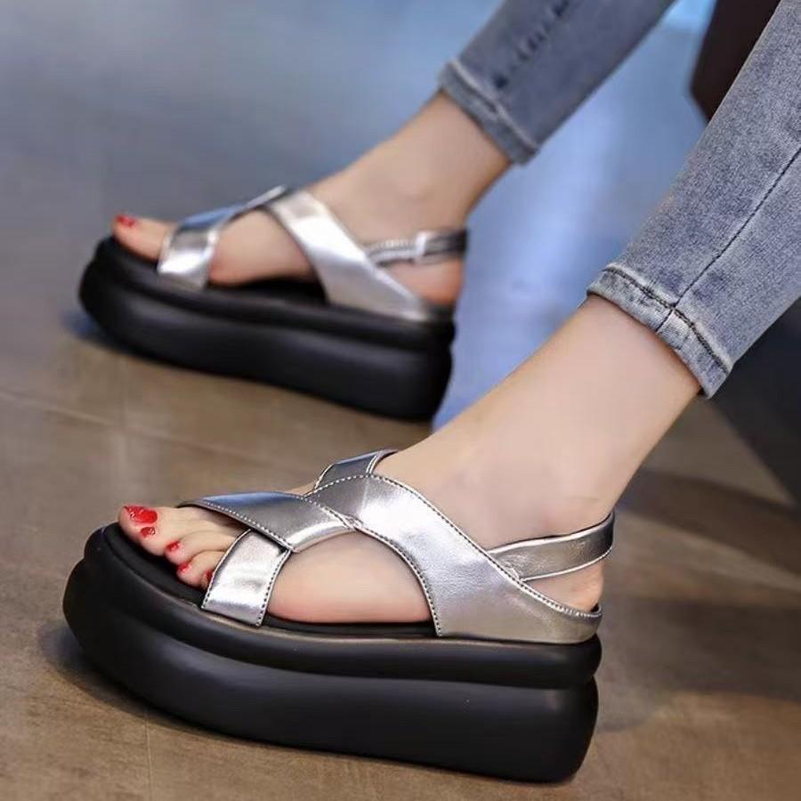 Muffin Platform Sandals Wear Soft-soled Summer New Fairy Wind with Skirt Beach Sandals