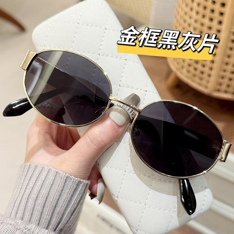 Fashion Oval Sunglasses Women Retro Trend Outdoor Metal Sun Glasses Classic Men Luxury Brand Eyewear Uv400 Goggles