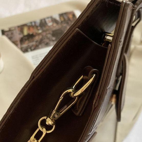 Women's Vintage Single Shoulder Bag Solid Color Casual Chain HandBag Versatile Messenger Bag Portable Square Bag