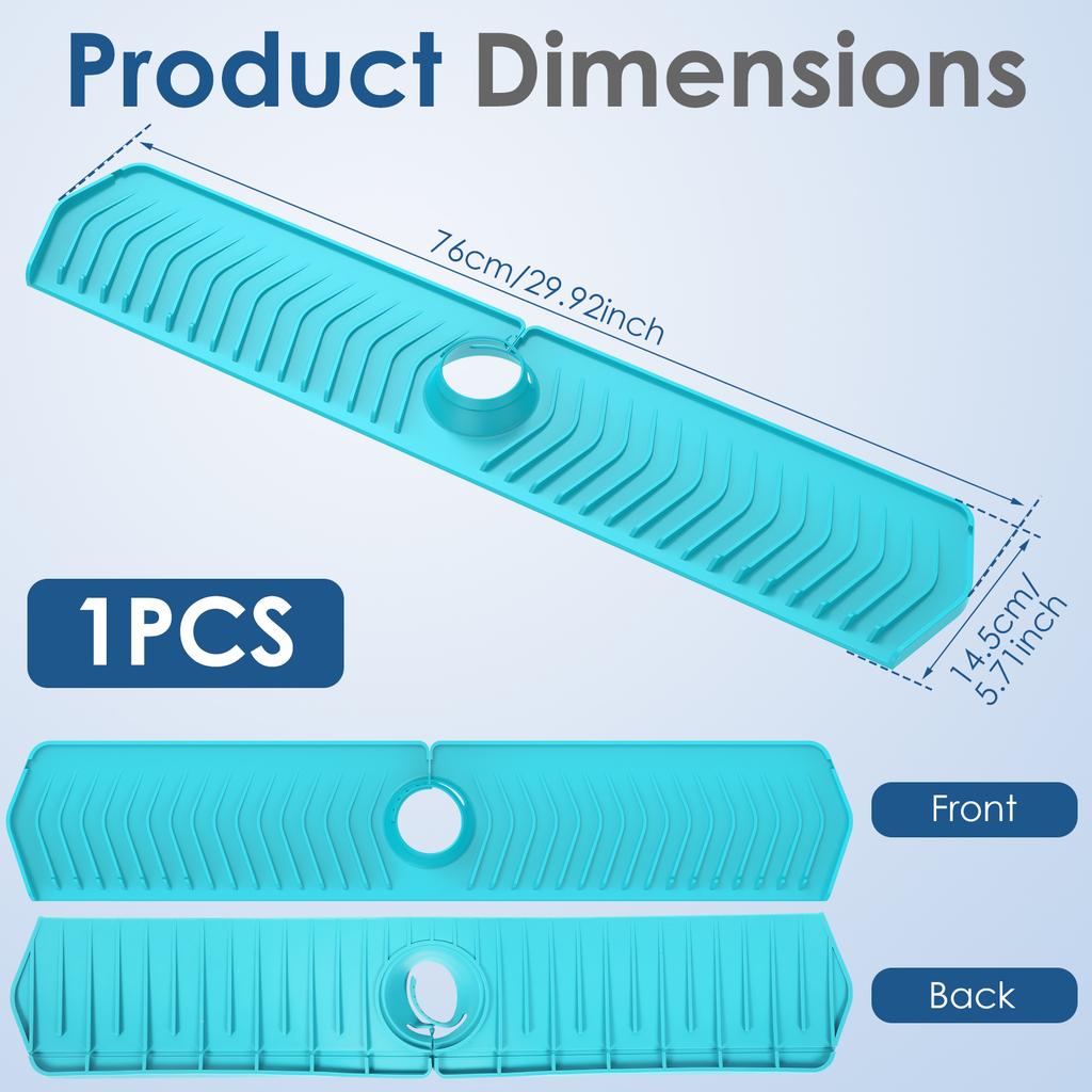 Kitchen Long Silicone Sink Faucet Mat Splash Guard Bathroom Absorbent Sink Splash Pad Countertop Protectors Mat Kitchen Gadgets