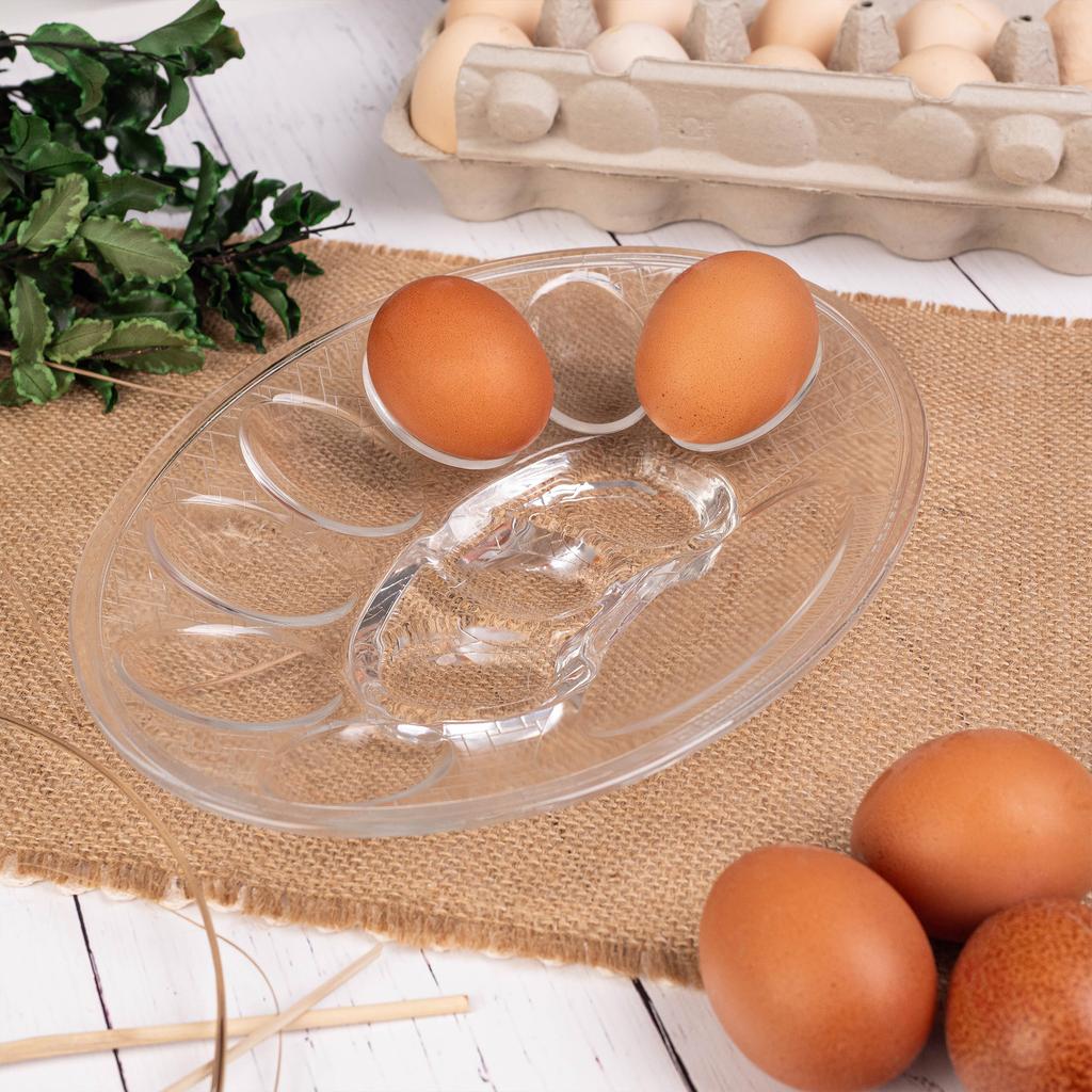 KADAX Talerz Talerzyk Na Jajka Półmisek Szklany 10 Jaj Podstawka Wielkanoc 22cm