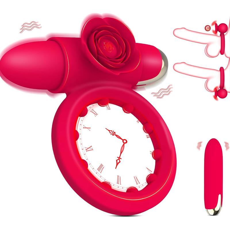 Vibrating Cock Ring with Mini Vibrator, Mikilnqilo Male Sex Toys Penis Vibrator Extender To Enlarge Sleeve Girth, Delay Ejacula