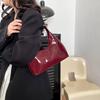 Glossy Shoulder Bag Fashion PU Leather Solid Color Messenger Bag Purse Women Shoulder Bag Hobo Handbag AVE