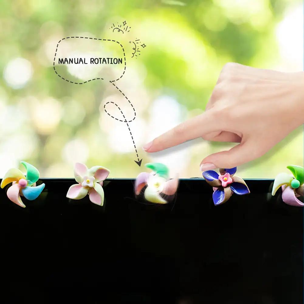 

6 шт. забавных украшений ветряной мельницы, украшения для центральной консоли автомобиля, украшения для экрана навигатора, внутреннее украшение для салона автомобиля, аксессуары для декора интерьера