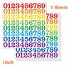 5 Sheets Arabic Number Stickers 1 Inch Number Stickers Waterproof Vinyl Self-adhesive Removable Office Home Cup Decoration Lable
