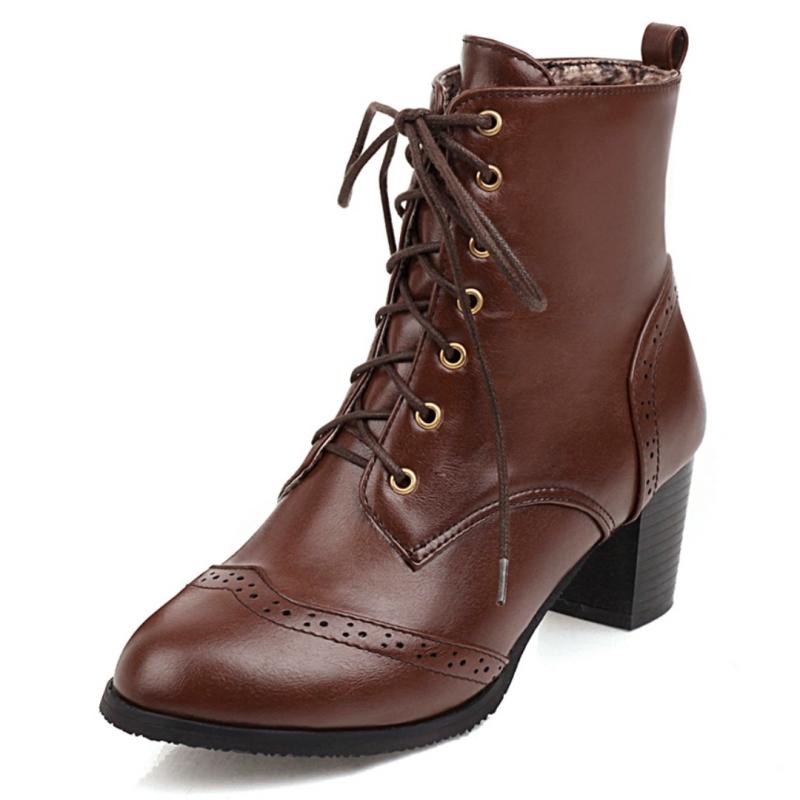 

Элегантные женские ботильоны, короткие танцевальные туфли, черные, белые, коричневые, на каблуках, модная осенне-зимняя обувь, ботинки, женские, большой размер 48 38 коричневый