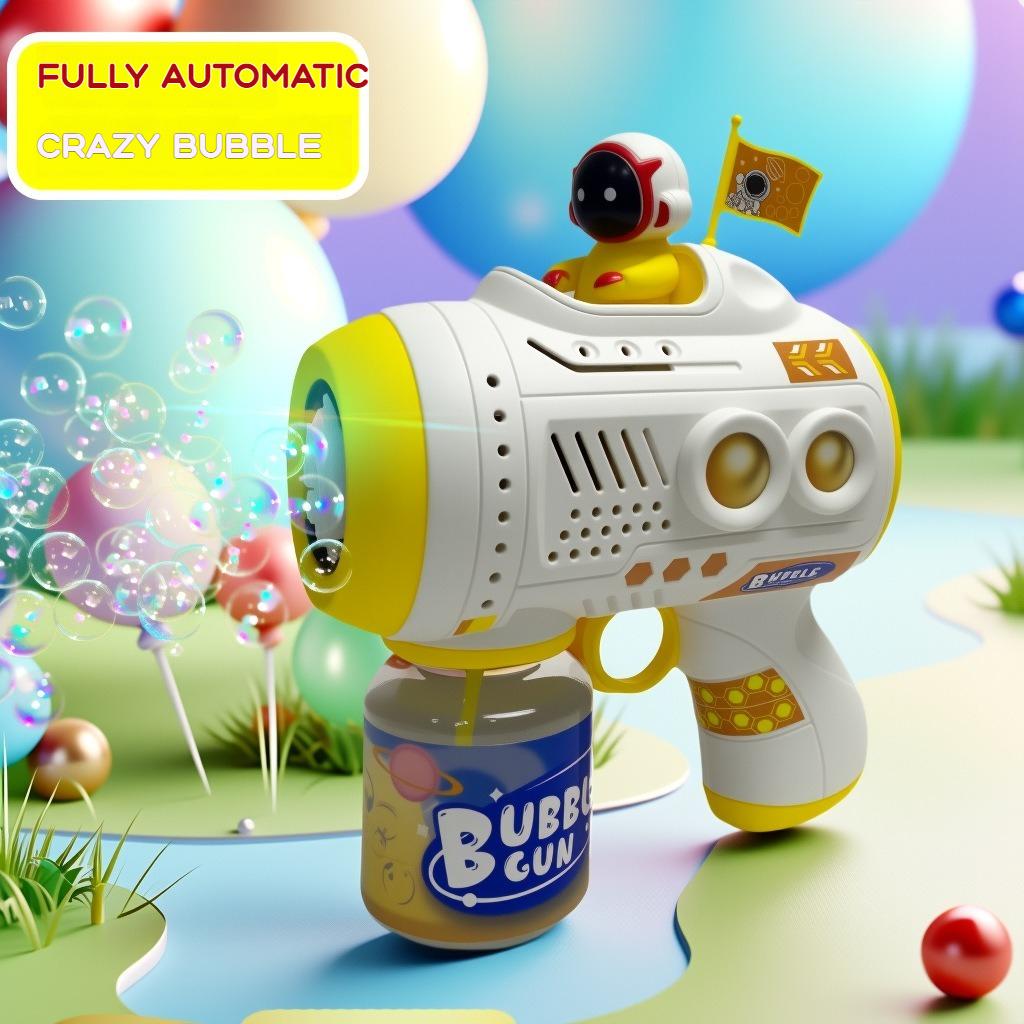 Hot Stitch Electric Bubble Gun Kids Toy Bubbles Machine Automatic Soap Blower With Light Outdoor Toy Boys Girls Birthday Gift