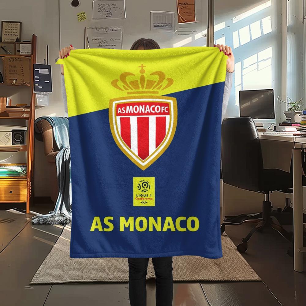 1Pc AS Monaco Print Flannel Blanket High Quality Warm Comfortable Cover for All Seasons Perfect for Gifts Home Decor