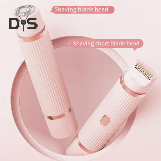 Elektrischer Rasierer für Damen, Doppelköpfe, wiederaufladbar, USB, wasserdicht, tragbar, für Gesicht, Körper, Bikinizone, Arm und Bein, Haarentfernung, Epilierer, Rasierer