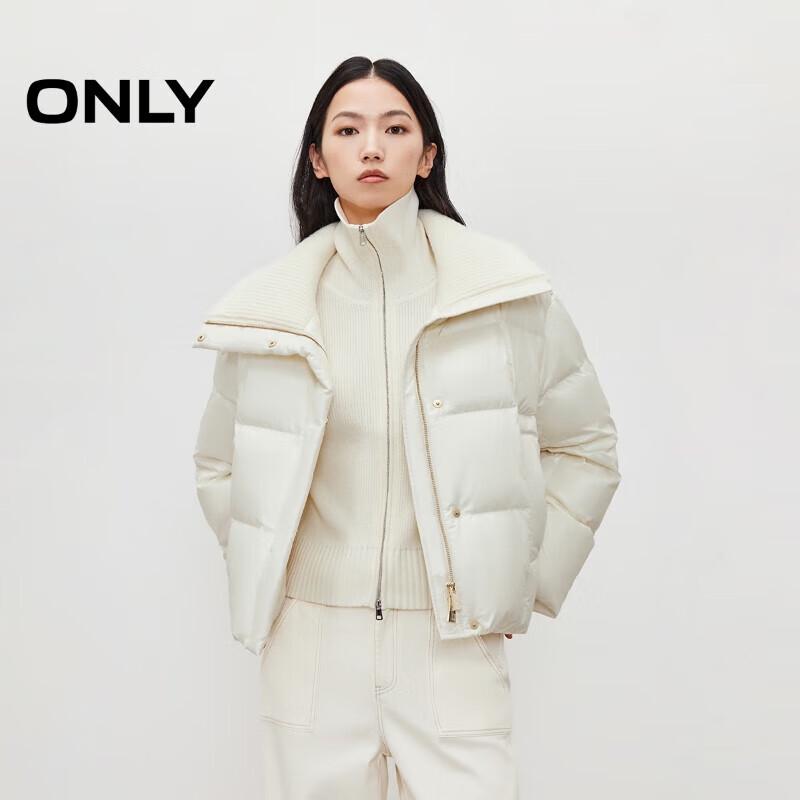 

ONLY Women s 2025 Winter 90% Duck Down Loose Lapel Puffer Jacket S
