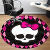 1pz Tappeto Teschio Monster High per Ufficio Antiscivolo, Tappeto Lavabile in Lavatrice per Ufficio, Decorazione per Stanza per Vacanze di Natale, Compleanno Poliestere