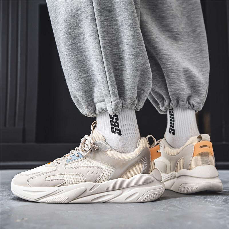 Herrenschuhe neuer Herbst vielseitig atmungsaktiv lässig kleine weiße Sport Herren jung und jung erhöhen Höhe Papa, trendige Schuhe