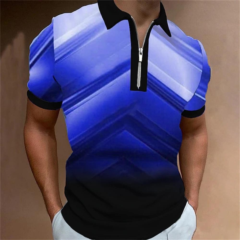Men's Printed T-shirt, Short Sleeved Polo Shirt, Luxurious Style, Quick Drying, Oversized Top