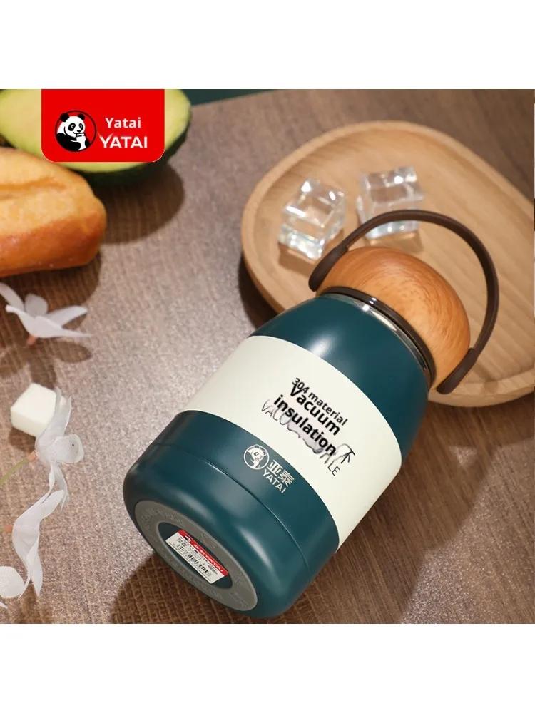 

mini insulated thermos cup with portable handle, cute small travel mug for students, keeps drinks warm and cold 330ml синій