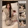 [Champagne Polka Dot] Korean INS polka dot ice silk pajamas for women, spring/autumn style, new high-end satin loungewear