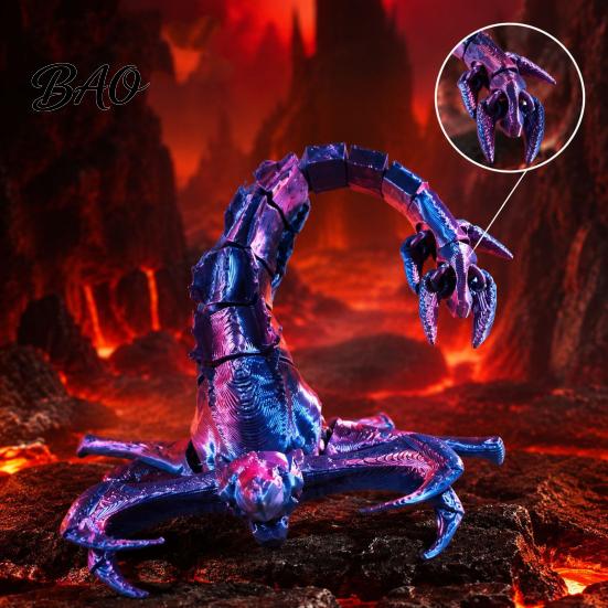 Customizable Pose Toy 3D Printed Sea Monster Toy, Multi-Joint Articulated Figure, Flexible Mythical Deep Creature Posable Desktop Ornament Fidget