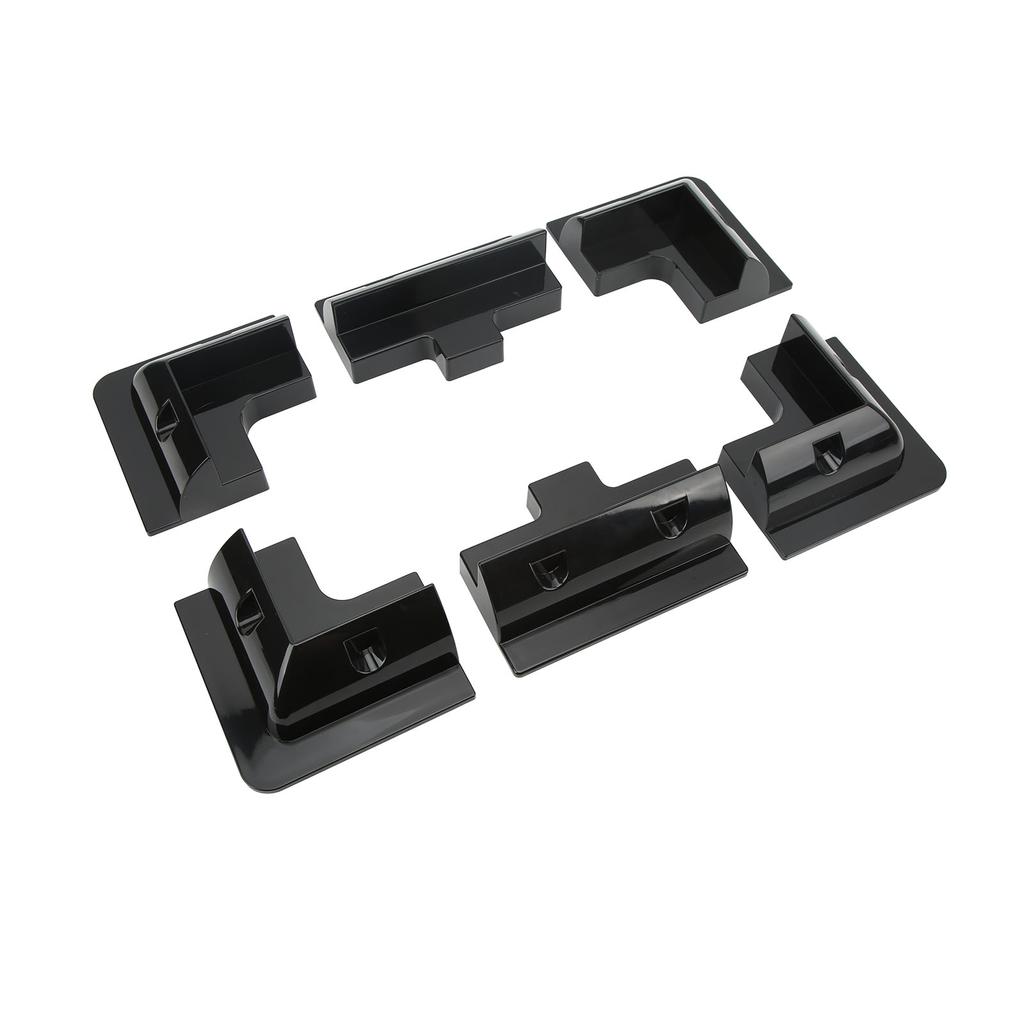 6 Pcs ABS Plastic Corner Bracket Solar Panel Roof Drill Free Mount for RV Boats Motorhomes Buses Black