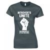 Divertente T-shirt aderente "Gli Introversi si Uniscano"