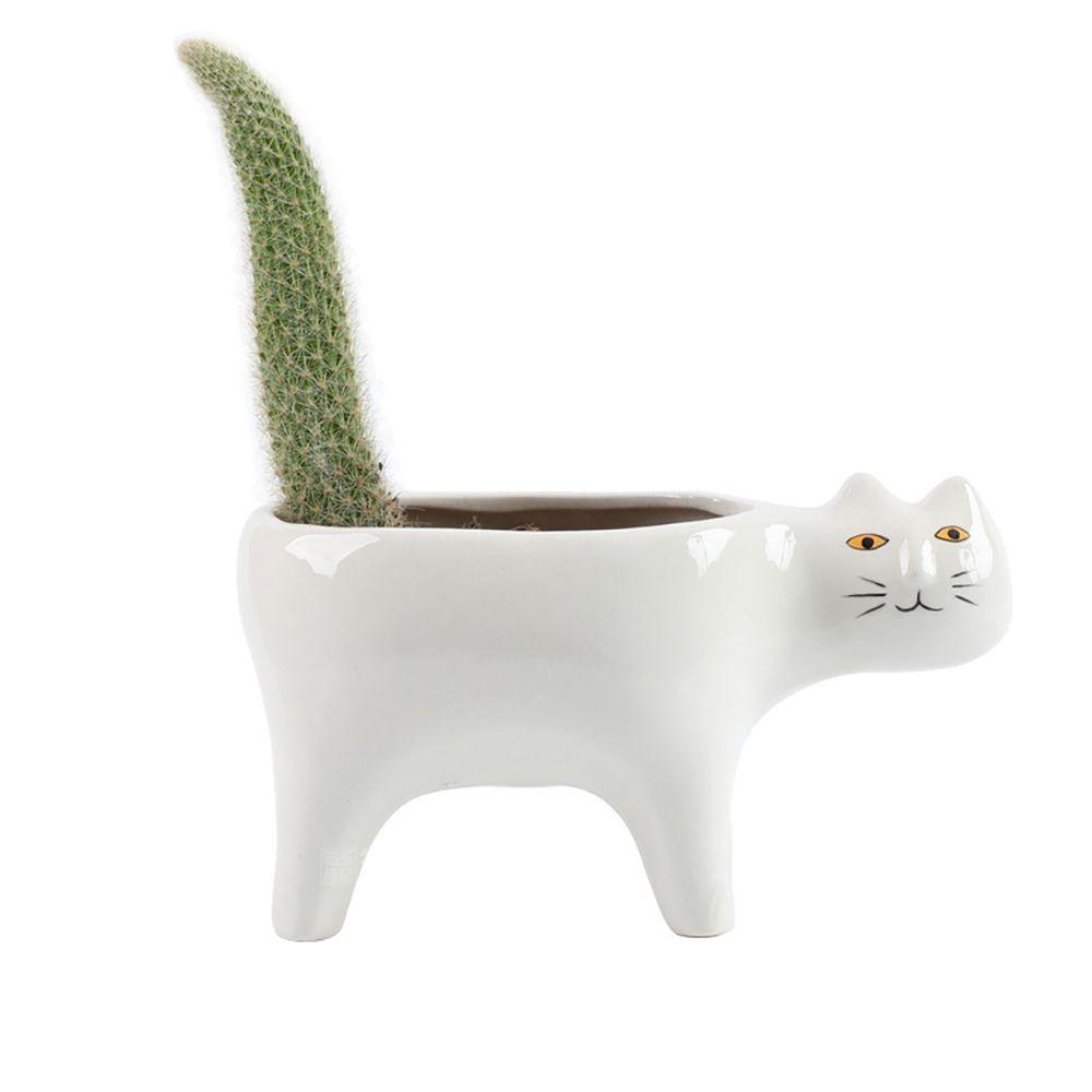 Image Cat Garden Balcony Living Room Potted Flower Pot Tabletop Ornaments Plant Container Plant Pot