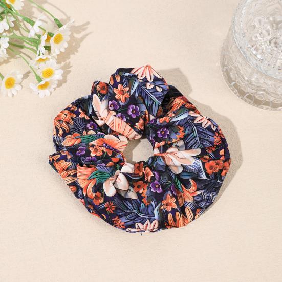 Hair Elastic Band High Elasticity Floral Pattern Adjustable Fit Hair Tie Non-Irritating Scalp Hair