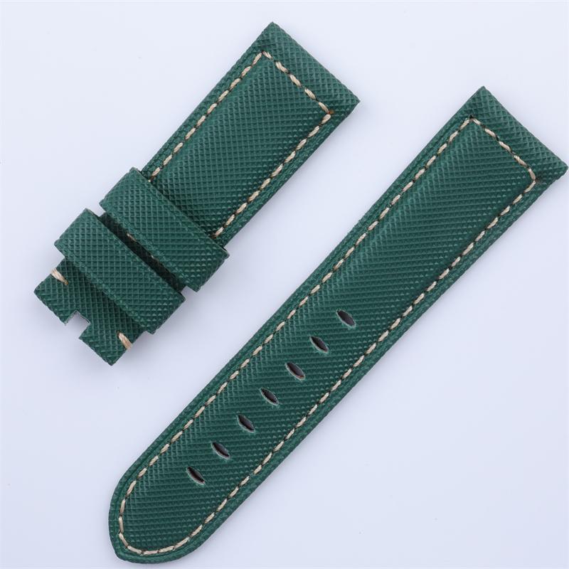 Soft Nylon Carbon Fiber Leather Wacthband For Panerai Strap PAM386/441 Blue Black Wristband Bracelet 24mm With Pin Buckle