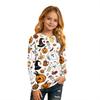 Children's Halloween Print Long Sleeve Neck T-Shirt for Boys Girls
