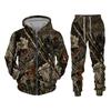 Camouflage Hoodie Women's Set Women's Two-piece Set Women's Hooded Zipper Cardigan Set