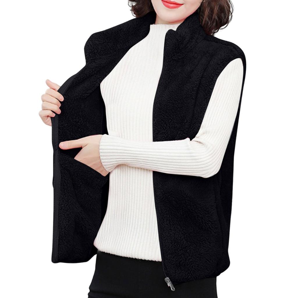 Women's Fashion /Winter Double,Face Fleece Thickened And Fluff Warm Vest