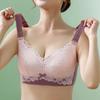 Women's Lace Full-Cup Wirefree Bra – Supportive, Breathable, Anti-Sag, Plus Size, Beautiful Back Design