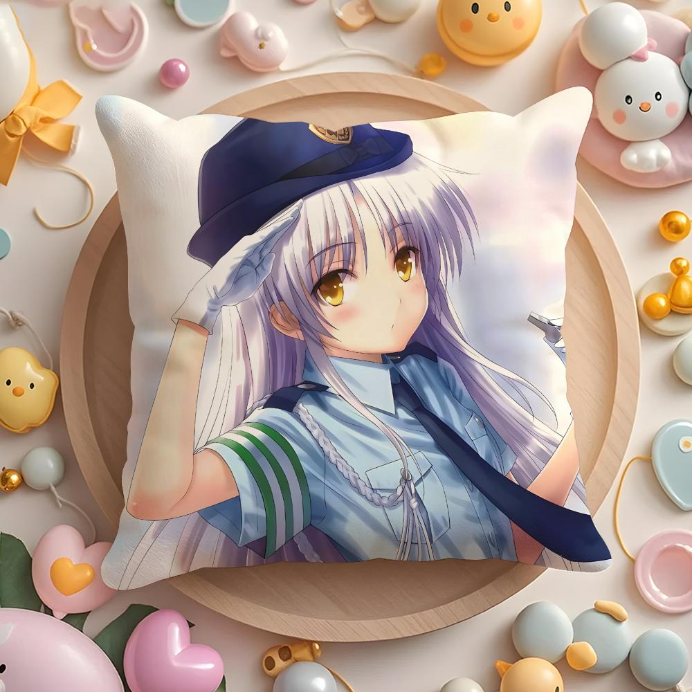 A-Angel B-Beats! Tachibana Kanade Cushion Cover Home & Car Multi-Scene Pillow Cover - Reversible, Soft & Durable for Daily Use