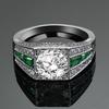 Red Green Blue Spinel Rings For Women CopperColor Ring With Zircon Stones Wedding Engagement Gift Fine Jewelry