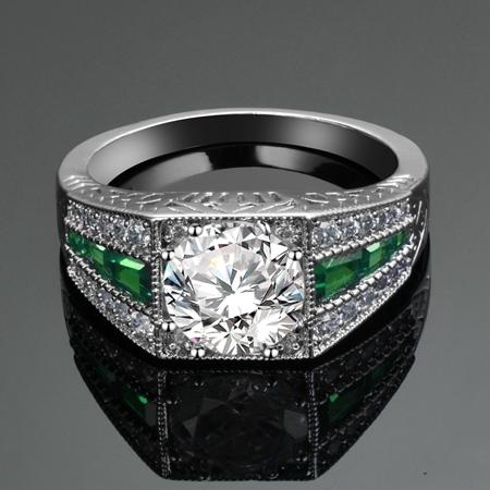 Red Green Blue Spinel Rings For Women CopperColor Ring With Zircon Stones Wedding Engagement Gift Fine Jewelry