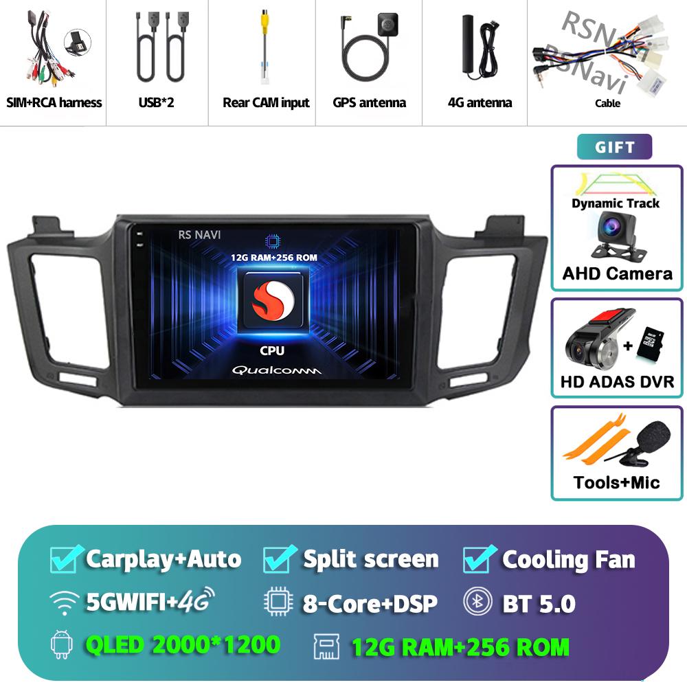 Android 14 Carplay Auto For Toyota RAV4 2012 - 2018 Car Radio 2Din Player Multimedia Srereo 360 Camera Navigation Video GPS DVD