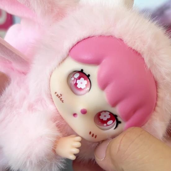 Vinyl Doll Keychain Hanging Decoration Mini Plush Pajamas Angel Girl Bag Charm Purse Pendant Backpack Schoolbag Hanging Ornament Women Girls Gift