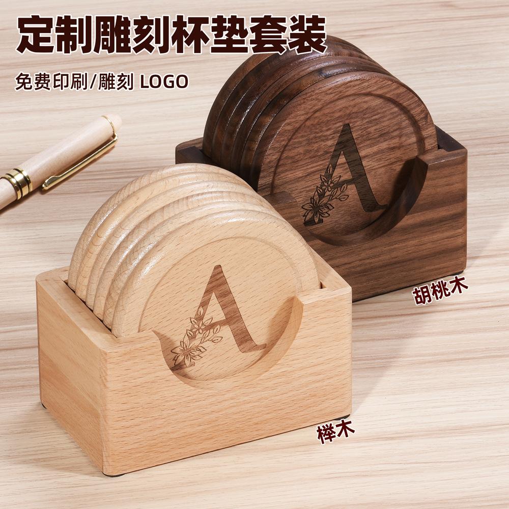 Holz-Untersetzer japanische Teezeremonie Teetasse Buche Isolierunterlage Teetassen-Unterlage Walnuss-Unterlage Untersetzer