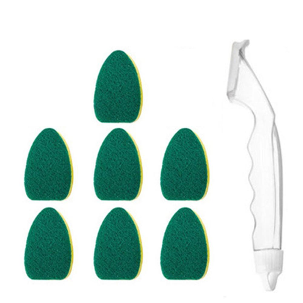 Soap Dispensing Dish Cleaning Brush Set With 1 Dish Washing Handle 9 Sponge Replacement Head Kitchen Sink Scrubber Cleaning Tool
