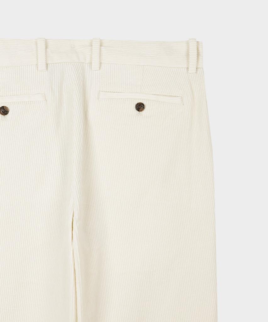 BROOKS BROTHERS Slim Fit 8W Stretch Corduroy Pants (Ivory) (Bbpcmnf403)