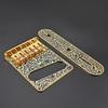 Vintage Carved Pattern Guitar Roller 6-Saddle Bridge and 3-Way Switch Control Plate Set for 6 String Electric Guitars