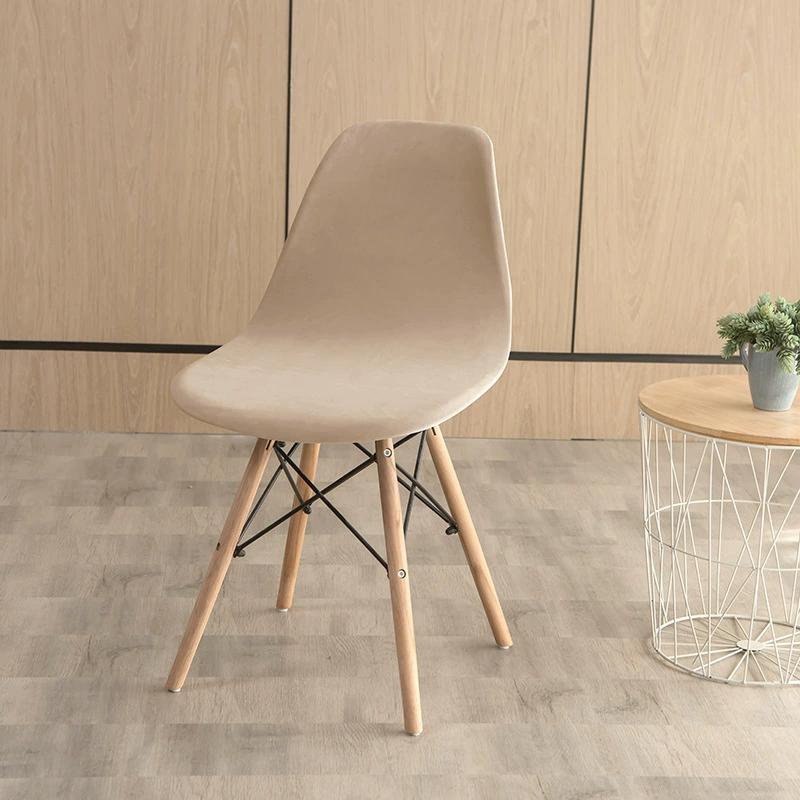 

Чехол на стул из бархатной ракушки, однотонный, эластичный, безрукавный, чехол на стул, эластичный, для обеденного сиденья, для дома, отеля, вечеринки, банкета, свадьбы хаки