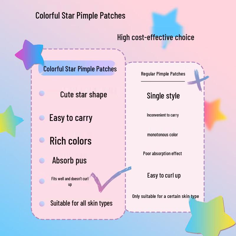 AUSLKA Beauty Colorful Star Pimple Patches