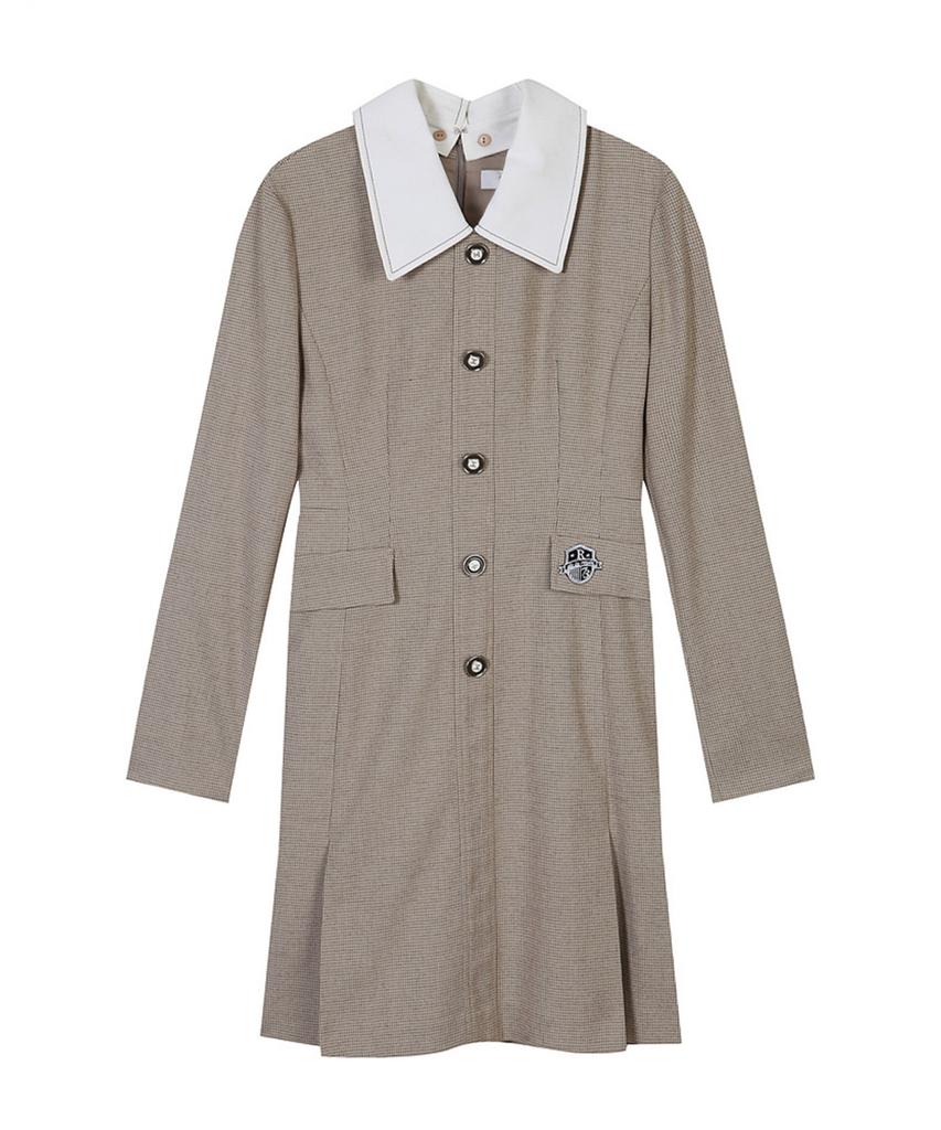 ECOLEDEPARIS Contrast Collar Check Dress_Rb29Woa004Z