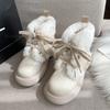 Women 2026 Autumn Winter New Platform Shoes Height Increasing Plush Warm White Snow Boots Versatile Ankle Boots Botas Mujer