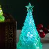 Warm Light Festive Centerpiece Glowing Christmas Tree Night Light, Mini Lighted with Star, Indoor Decorative for Window Display Atmosphere Faux