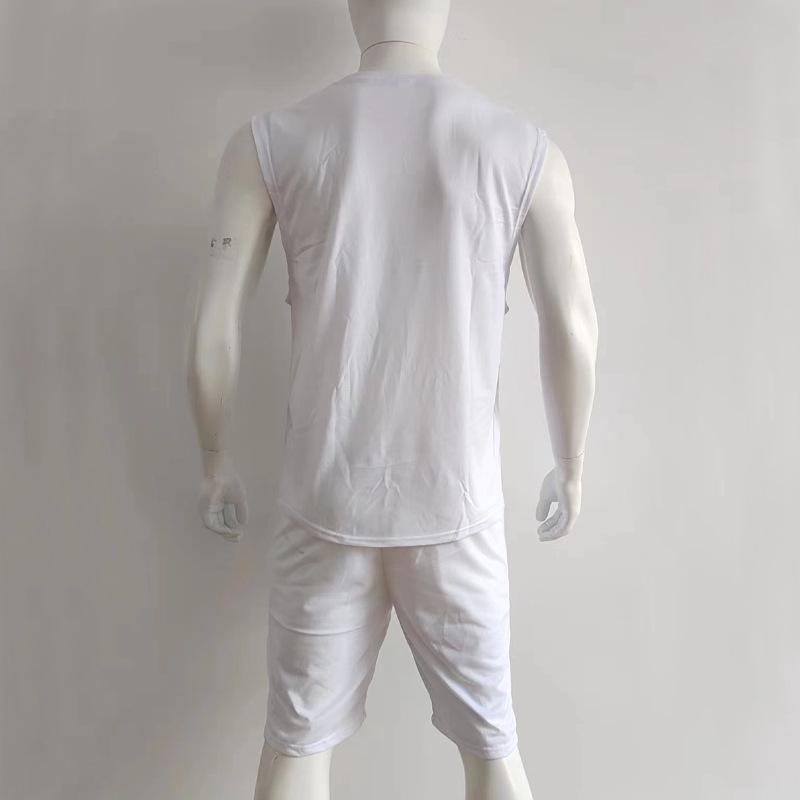 Men's Summer Sleeveless Sports Set: Casual Solid Color Tank Top & Shorts